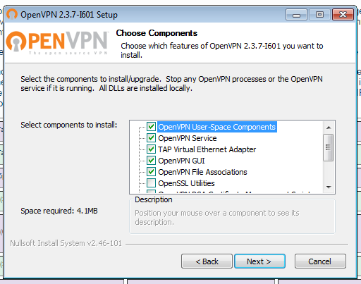 OpenVPN Win7 Components