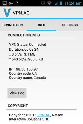 VPN.AC Android Client Status