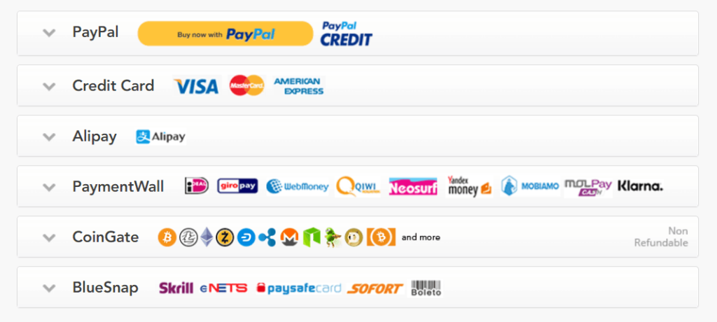 VPN payment methods