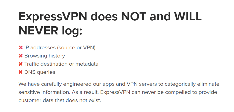 ExpressVPN logs