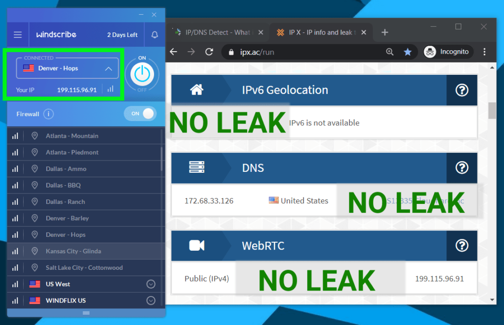 DNS leak test