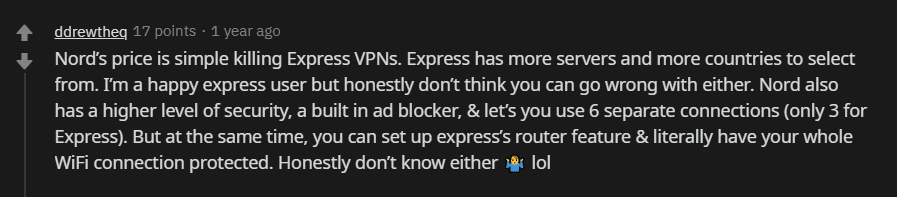 NordVPN ExpressVPN Reddit