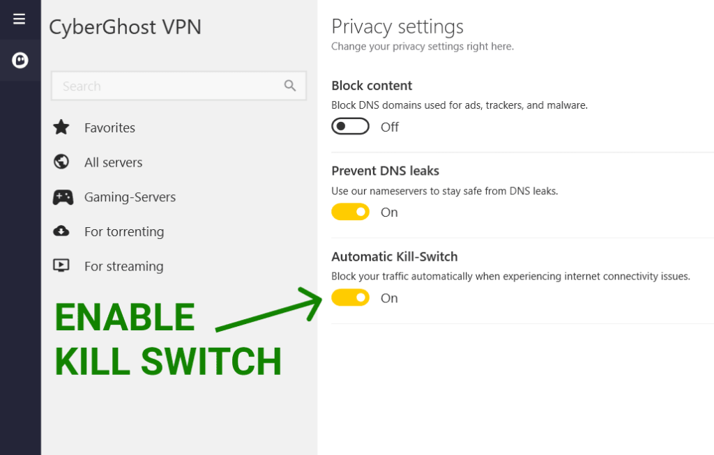 VPN kill switch