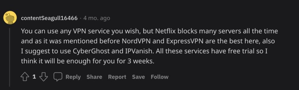 Reddit Netflix VPN