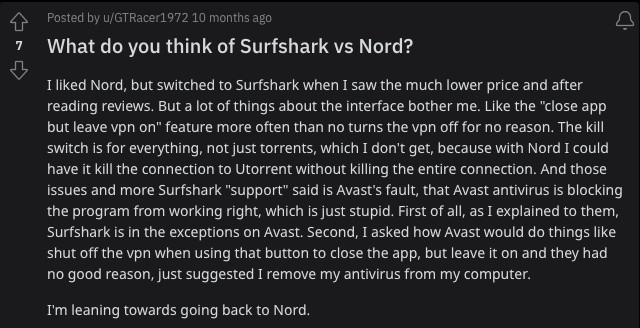 NordVPN vs Surfshark Reddit