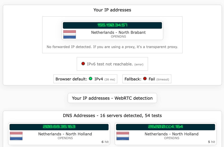 VPN leak test