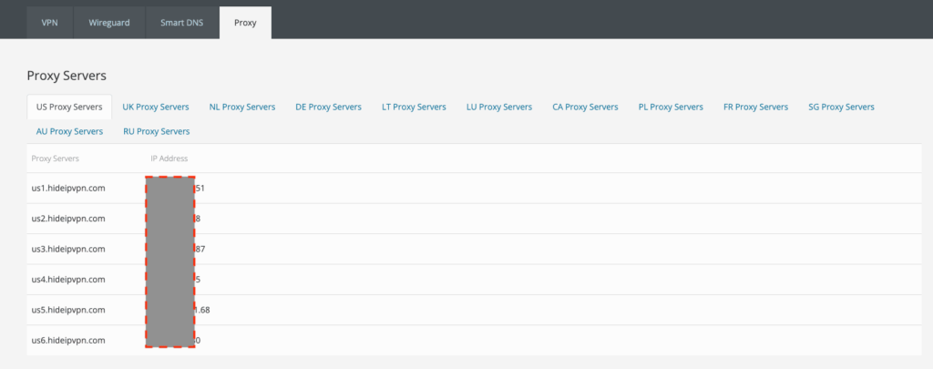 HideIPVPN proxy